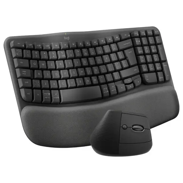 Logitech Wave Keys and Lift Vertical Mouse Ergonomic Wireless Keyboard and Mouse Combo Black