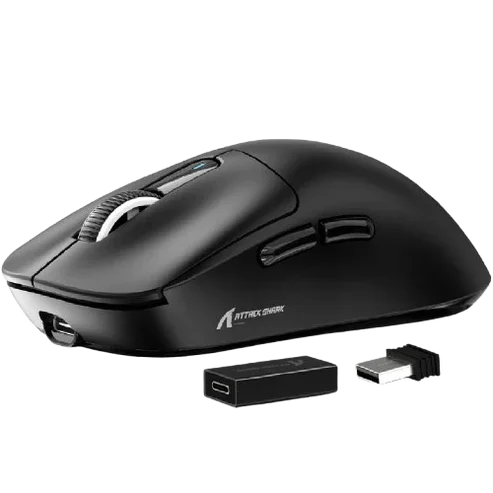 Attack Shark X3 Lightweight Wireless Gaming Mouse, 49g Tri-Mode Bluetooth/2.4G/USB-C Wired Mouse, PAW3395 26K DPI Sensor, 200h Battery Life, Programmable Buttons, Griptape for PC/Laptop/Mac - Black