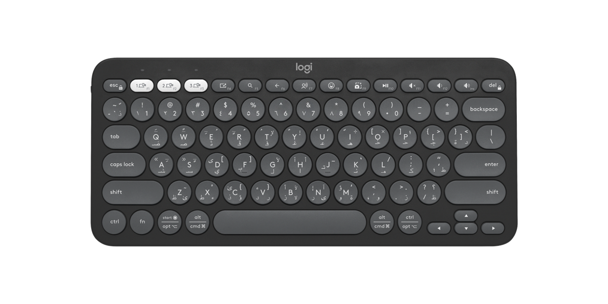 LOGITECH PEBBLE KEYS 2 K380S Slim, minimalist Bluetooth keyboard with customizable keys.
