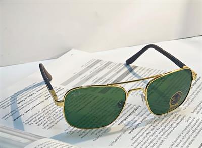 Classic Gold Platted Frame with Green Diamd Hard Lenses