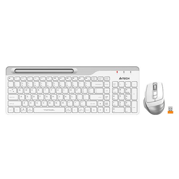 A4Tech FB2535CS Bluetooth Wireless + 2.4G Nano USB Receiver Keyboard and  Mouse Combo (Icy White)