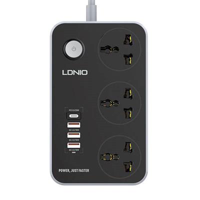 LDNIO SC3412 2500W 3 Outlet Ports + 4 USB Ports Power Strip