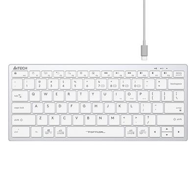 A4Tech FBX51C Bluetooth Wireless + 2.4G Nano USB Receiver Mini Keyboard (White)