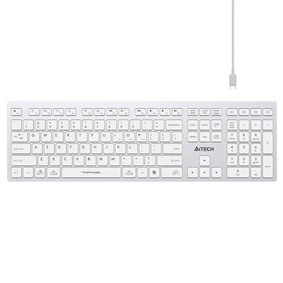 A4Tech FBX50C Bluetooth Wireless + 2.4G Nano USB Receiver Slim Keyboard (White)