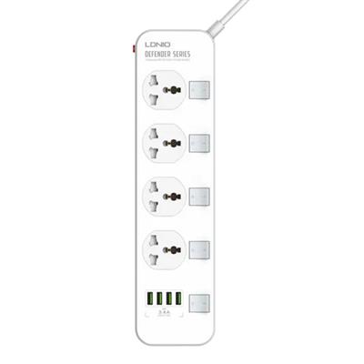 LDNIO SC4408 2500W 4 Outlet Ports + 4 USB Ports Power Strip