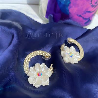 Moon flower statement earrings 