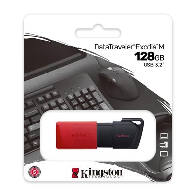 Kingston DataTraveler Exodia M 128GB USB Flash Drive with Moving Cap in Multiple Colors