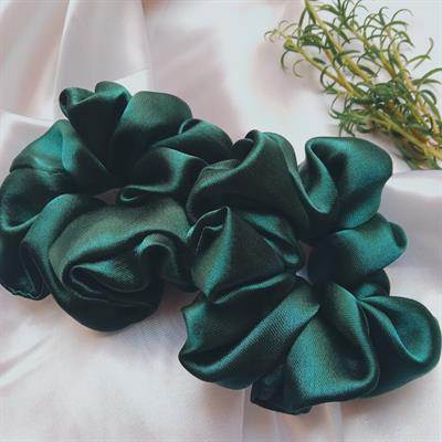 Green teal - Silk Scrunchie 