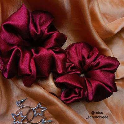 Maroon - Silk Scrunchie