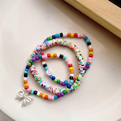 Rainbow Beaded Bracelet - Pack Of 3