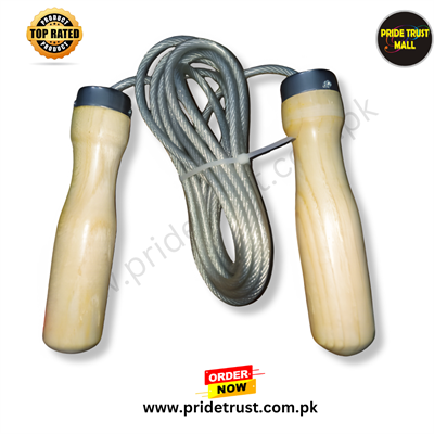 Wooden Skipping Rope With Steel Wire Rope and Ball Bearing