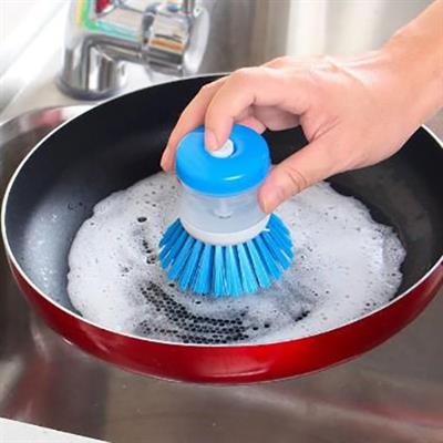 Kitchen Dish Brush With Liquid Soap Dispenser Plastic Pot Dish Cleaning Brush Home Cleaning Products Kitchen Washing Utensils