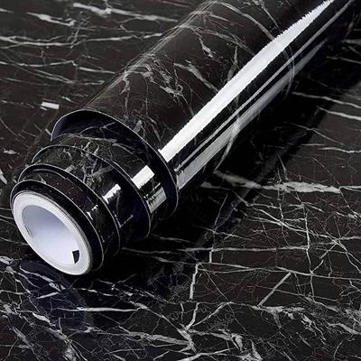 2ftx3ft Size Self Adhesive Black / White Marble Sheet for Kitchen - Anti Oil and Heat Resistant Wallpaper