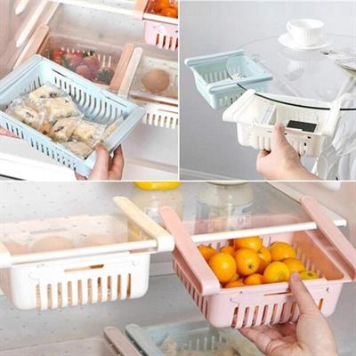 Adjustable Kitchen Fridge Storage Rack ABS Plastic