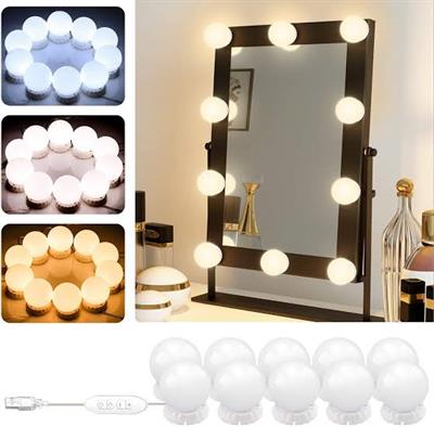 LED Mirror Lights Make Up Vanity Mirror Light with 10 Lights-_ 3 Different Modes