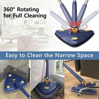 360° Triangle Spin Mop Rotatable | Adjustable | Squeezable | Multifunctional Cleaning 