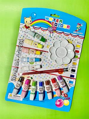 12 Color Water Colors Paint Set With Brushes & Palette For kids Art | Drawing | DIY | Scenery_-Kids Learning Resources _-Azadi Exclusive Offer