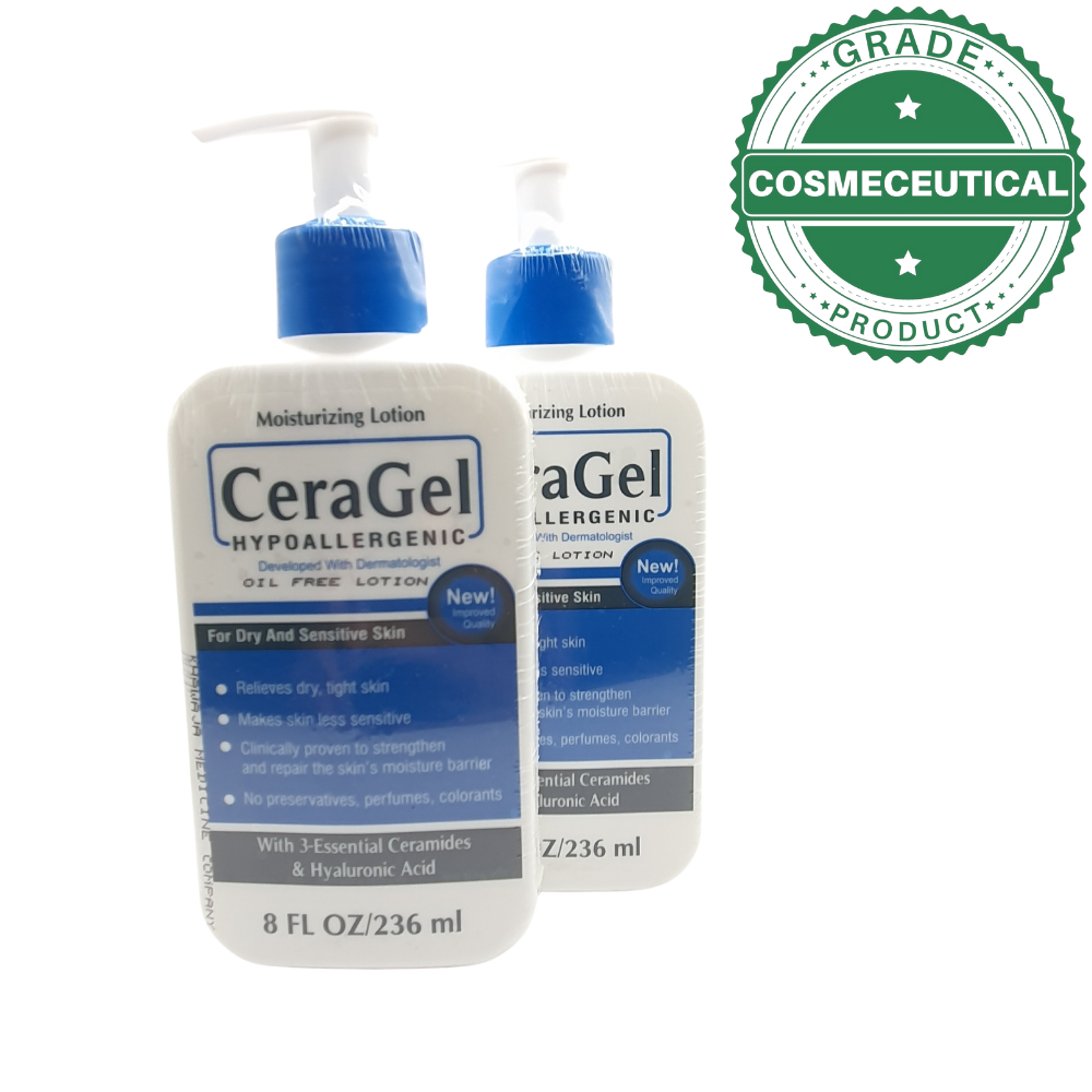 CeraGel Hypoallergenic Moisturizing Lotion Skin Care for Dry and