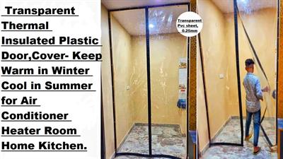 Transparent Thermal Insulated Door Curtain, Door Cover- Keep Warm in Winter Cool in Summer for Air Conditioner, Heater...