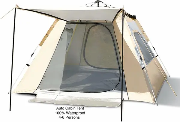 4-6 Man Pop Up Tent Lightweight Family Dome Tents for Camping, 3-Season Large Family Cabin Tent for Beach, Hiking, Festival, Outdoor Use, Easy Set Up,