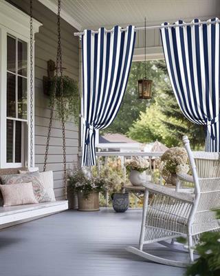 Blue and White Stripe Curtain canvas Fabrics,100% waterproof,Heat resistance, uv-stabilised.Used for sunshade & privacy fence.
