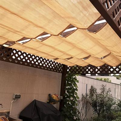 Sliding Beige Color Sunshade Net,Anti-UV,Shading rate 85%,Heat-resistance.