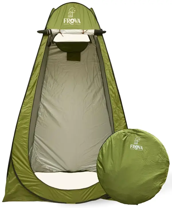 Homecute Foldable Portable Pop-Up Cloth Changing Tent Or Toilet Tent For Camping & Picnic- Black Length:120Cm/3.9 Ft X Width: 120Cm/3.9 Ft X Height:195Cm/6.3 Ft. (Big Size Black) - Polyester, 1 Person