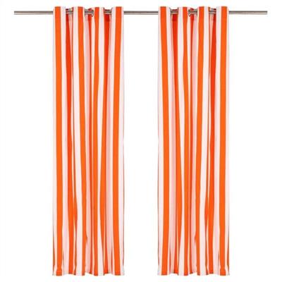 Orange and White Stripe Curtain canvas Fabrics,100% waterproof,Heat resistance, uv-stabilised.Used for sunshade & privacy fence.