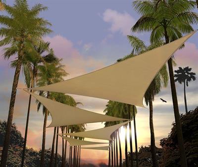 Beige Color Triangle Sunshade net,Shading rate 85%,UV-Stabilised,Heat-resistance,Used for sunshade & other outdoor activities.