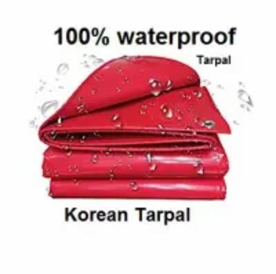RED 100% waterproof Tarpal ,UV stabilized,durable,high quality,edge to edge borders double stitched with 10 rings,used for shun shade and other outdoor activities.