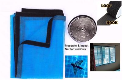 Mosquito & Insect net for windows,Hook sticker to stick to the window frame, which has glue back side to it. It is easy to fix to your Aluminum/Steel frame/Wooden windows,It is flexible, durable, washable, removable, very strong and long lasting.