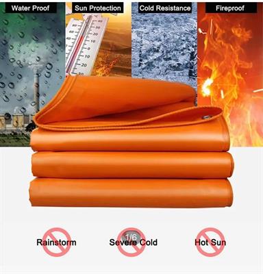 100% WATERPROOF KOREAN PLASTIC ORANGE TARPAL SIZE (18 ft X 30 ft) USED FOR SUNSHADE AND OTHER OUTDOOR ACTIVITIES.