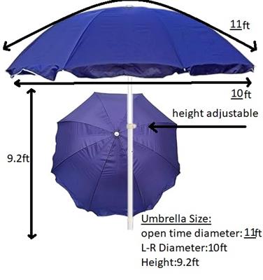 Imported Korean 11 feet Blue Umbrella / With Uv Protection. Waterproof,Good quality,Imported Umbrella.