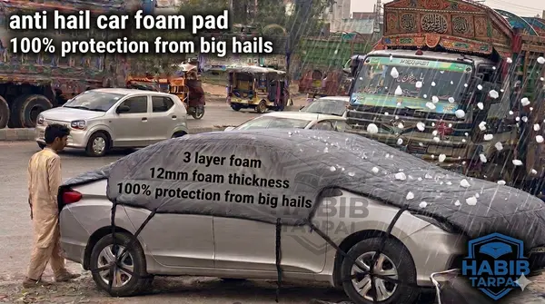 Anti Hail Multilayer Thickened  Car Cover with 12mm Thick High Density EVA Cushioning Foam Pad