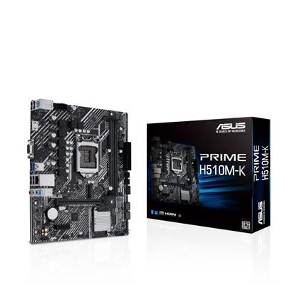 Intel® H510 (LGA 1200) micro ATX motherboard with PCIe 4.0, 32Gbps M.2 slot, Intel® 1 Gb Ethernet, HDMI, D-Sub, USB 3.2 Gen 1 Type-A, SATA 6 Gbps, COM header, and RGB header