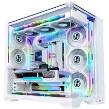 Lian Li O11 Vision Compact Tempered Glass ATX Mid-Tower Computer Case - White - G99.O11VPW.00