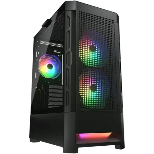 Cougar AIRFACE RGB Mid Tower Case with Brilliant Lighting Scenery and Excellent Cooling Performance (Mesh Front Panel) (Black)