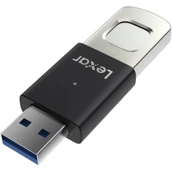 Lexar 64GB JumpDrive Fingerprint F35 PRO USB 3.2 Gen 1 Flash Drive, Up to 400/300 MB/s Read/Write, Storage Expansion and Backup, 256-bit AES & Fingerprint Encryption