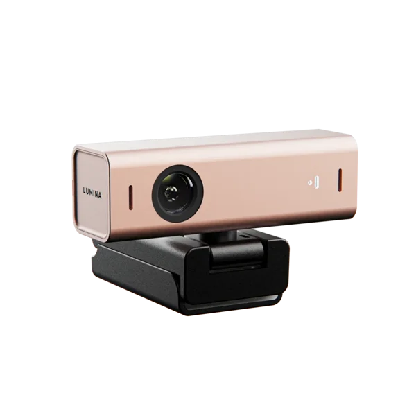 Lumina 4K Webcam: Studio-Quality Webcam Powered by AI. Look Great on Every Video Call. Compatible with Mac and PC (Rose Gold)