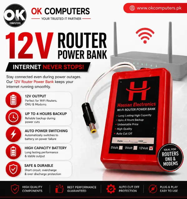 12V Fiber Router, Network Router & ONU Power Bank