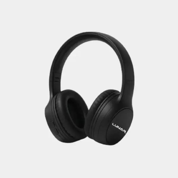  Lunar Auric - Wireless - Bluetooth - Rechargeable - Headphone with Mic for calling - Headset for Mobile and PC Users (Black)