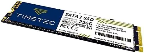 TIMETEC 256GB SSD 3D NAND SATA III 6Gb/s M.2 2280 NGFF 128TBW Read Speed Up to 550MB/s SLC Cache Performance Boost Internal Solid State Drive for PC Computer Laptop and Desktop