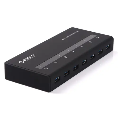ORICO 7 Port USB 3.0 Smart-Charging Hub Max Deliver 5V2.4A for iPad or Other Tablets - Black