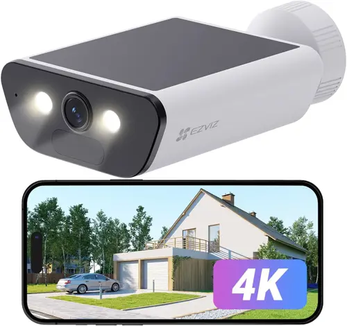 EZVIZ 4K Solar Security Camera with Built-in Solar Panel, AOV Mode 24/7 Recording, Outdoor Wifi Camera, CCTV Cameras, Colour Night Vision, Human Detection, Vehicle Detection, Two Way Audio, CB5