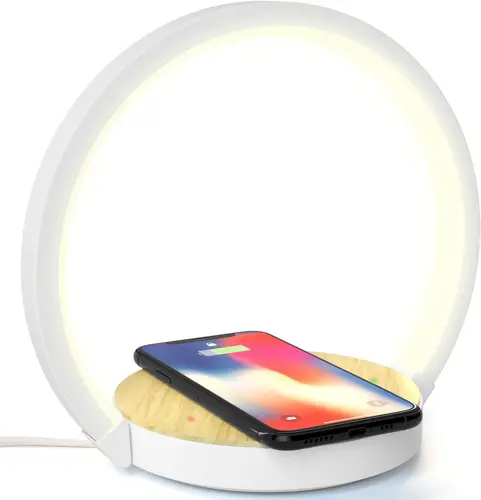 ELEHOT Bedside Lamp Table Lamp Touch Dimmable with 10 W Wireless Charger Night Light with 3 Levels Brightness for Bedroom Living Room Office (10 W)