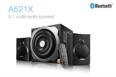 F&D A521X 104W 2.1 Channel Bluetooth Multimedia Speakers with Subwoofer Satellite Speaker, Remote, Digital FM & USB