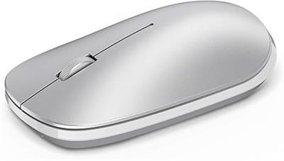 OMOTON Bluetooth Mouse for iPad and iPhone (iPadOS 13 / iOS 13 and Above), Ultra-Thin Wireless Mouse Compatible with Bluetooth Enabled Computer, Laptop, PC, Notebook, and Mac Series (Silver)(Rose Gold)