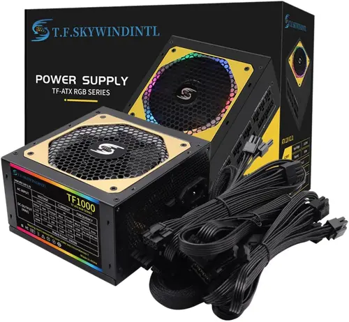 T.F.SKYWINDINTL 1000W RGB ATX 1000 WATT PC Power Supply PC Modular PSU Switching Gaming Mining Power Supplies Computer Source