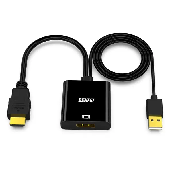 BENFEI HDMI to DisplayPort, Uni-Directional HDMI (Source) to DisplayPort (Display) Adapter 4K@60Hz/2K@144Hz/1080P@165Hz Compatible with Laptop, Xbox 360 One, PS4 PS3 Device