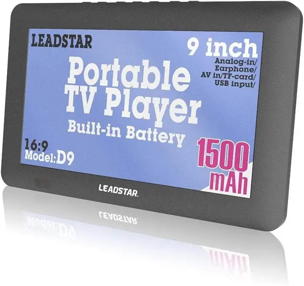 Leadstar D9 9 Inch 16:9 TFT DVBT2/DVBT Digital Analogue Portable Mini LED HD TV Support 1080P USB TF